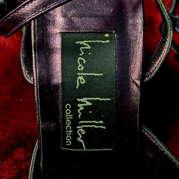 Nicole Miller Dark Purple Heels Size 6 - Picture 3 of 5